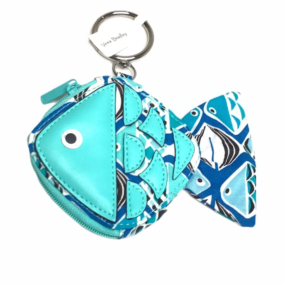 Vera Bradley Bag Charm & Coin Purse Go Fish Blue